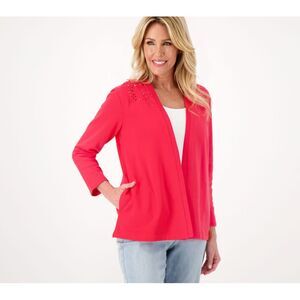 Susan Graver Women's Top Plus Sz Sweater 5X Weekend Marina Knit Red A600397